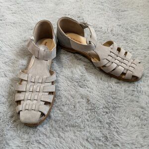 Hush Puppies Women's Gray Suede Chardon Fisherman Comfort Sandals Size 12